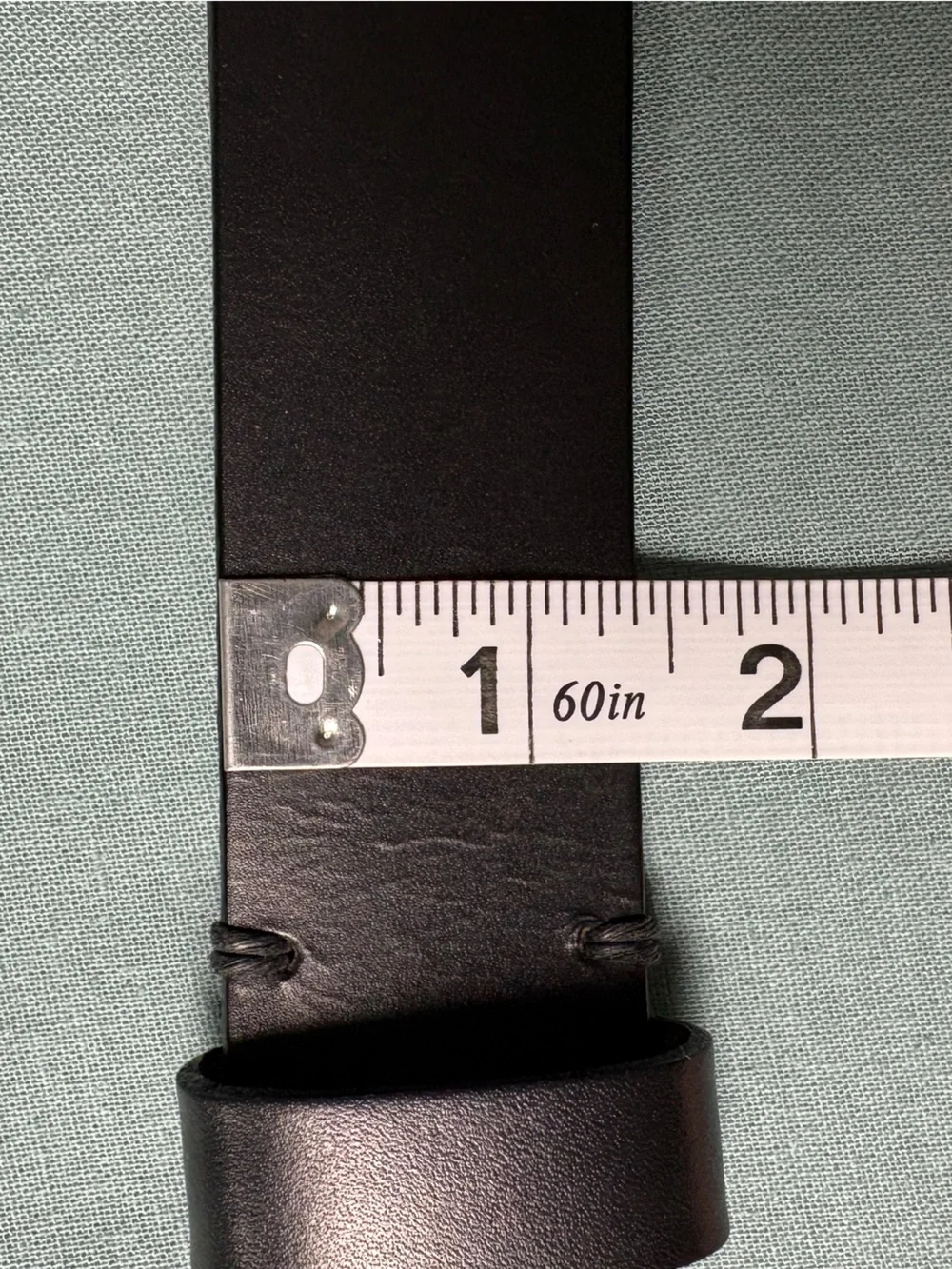 Men's Black 40in. GenuineLeather Belt: Brushed Metal Buckle: Fair Used Condition